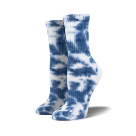 crew length tie-dye athletic socks with white toe and heel for men  