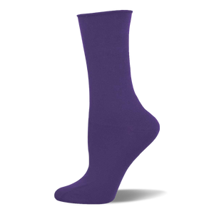 Single solid teal bamboo crew sock on a mannequin foot, shown from the side. Smooth texture with a finished cuff.