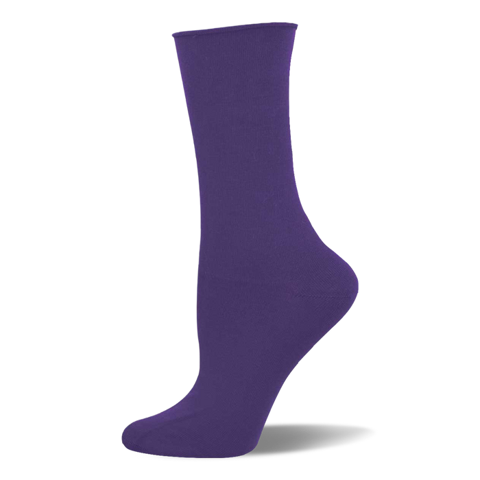 Single solid teal bamboo crew sock on a mannequin foot, shown from the side. Smooth texture with a finished cuff.