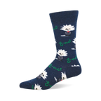 Navy sock with winking Bitmoji-style Einstein characters wearing suits and E=mc² equations in green.