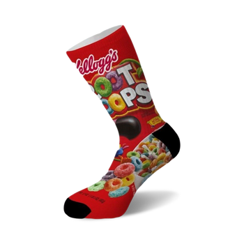 froot loops sublimation food & drink themed mens & womens unisex multi novelty crew socks