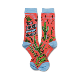 too hard funny themed mens & womens unisex orange novelty crew socks