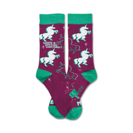 special unicorn unicorn themed womens purple novelty crew socks