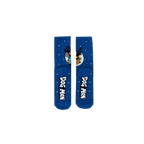 Flat lay showcasing both socks, highlighting the design details on the sole and the rest of the sock.