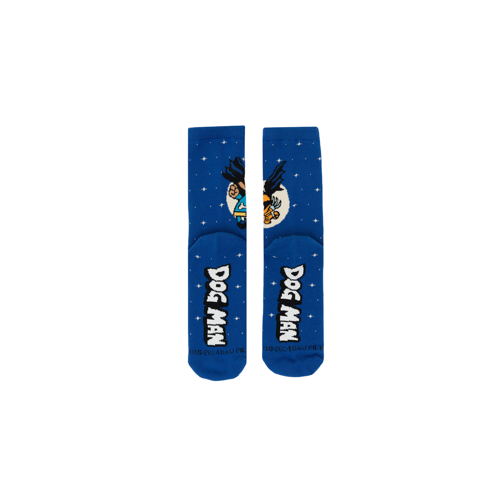 Flat lay showcasing both socks, highlighting the design details on the sole and the rest of the sock.