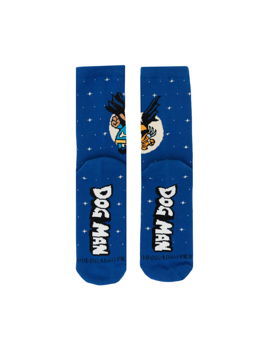 Flat lay showcasing both socks, highlighting the design details on the sole and the rest of the sock.