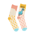 Close-up detail shot of the Pigeon Pretty Please socks, focusing on the intricate design and soft texture.