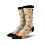 Close-up shot of Pumpkin Spice Latte socks, showcasing the detailed design and texture.