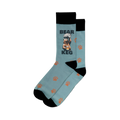 Close-up of the Bear Keg socks showing the bear, keg, and paw print details.