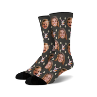 Custom Face - Easter Bunny socks # 3