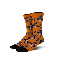 Custom Novelty Face Halloween Witch Hat Socks