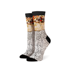 Close-up product shot of a pair of burrito socks.