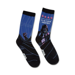 black and blue star wars darth vader crew socks with 