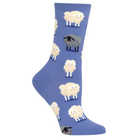 black sheep sheep themed womens blue novelty crew socks