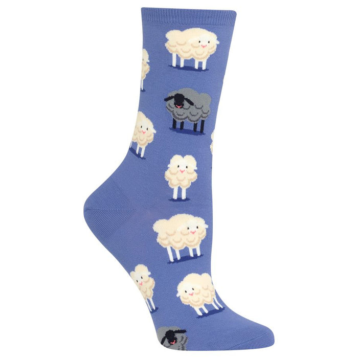 black sheep sheep themed womens blue novelty crew socks }}