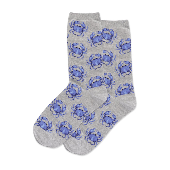 crabs crab themed womens grey novelty crew socks