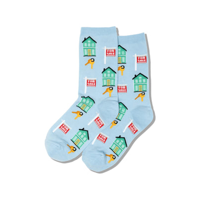 realtor realtor themed womens blue novelty crew socks