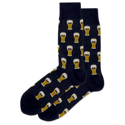 bow tie beer wedding themed mens blue novelty crew socks