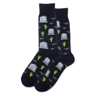 gravestones halloween themed mens black novelty crew socks