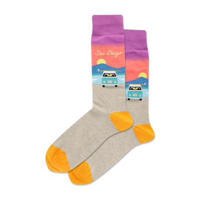 san diego san diego themed mens purple novelty crew socks