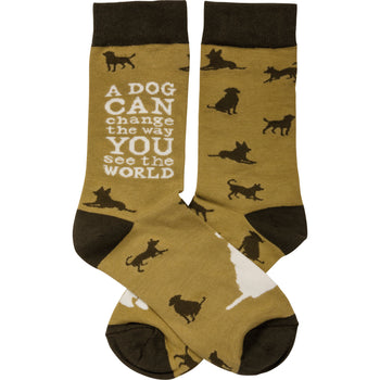change the way dog themed mens & womens unisex brown novelty crew socks