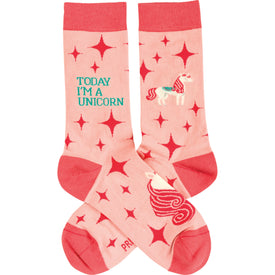 today i'm a unicorn unicorn themed womens pink novelty crew socks