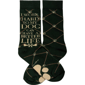 so my dog can have a better life dog themed womens black novelty crew socks