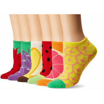 fruit 6 pack food & drink themed womens multi novelty ankle socks