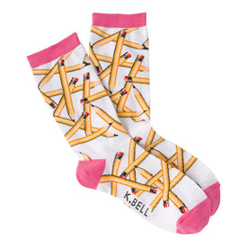 pencils school themed womens multi novelty crew socks
