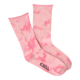 tie dye tie dye themed womens pink novelty crew socks