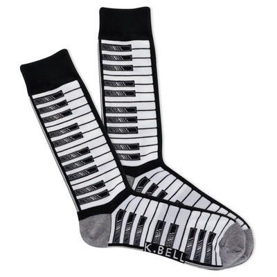 scale down music themed mens white novelty crew socks