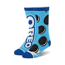 oreo cookies oreo themed  blue novelty crew socks