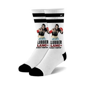 rocky clubber lang varsity rocky themed mens & womens unisex white novelty crew socks