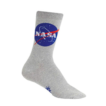 nasa titanium space themed mens grey novelty crew socks