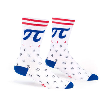 american pi geeky themed mens white novelty crew socks
