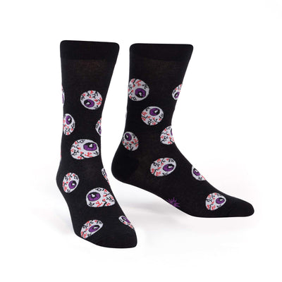 all eyes on me glow funky themed mens black novelty crew socks