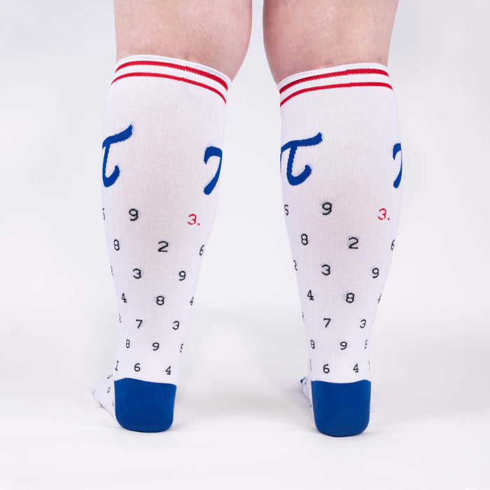 American Pi Womens Geeky Wide-Calf Knee High Socks