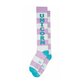 unicorn unicorn themed womens purple novelty knee high^xl socks