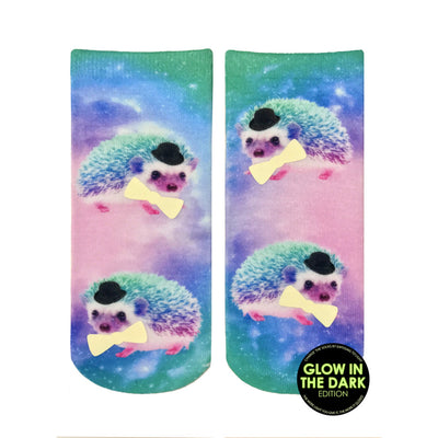 hedgehog glow hedgehog themed womens multi novelty ankle socks