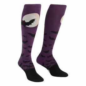 batnado bat themed womens purple novelty knee high socks