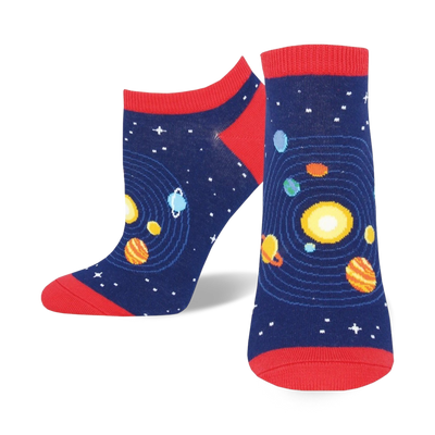 all systems go space themed womens blue novelty ankle socks