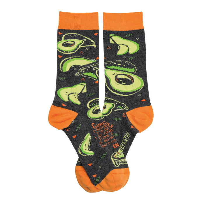 guacamole avocado themed mens & womens unisex green novelty crew socks }}